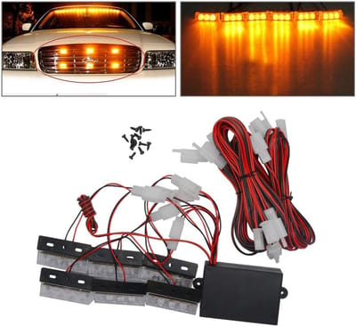 Noodverlichting Amber - Waarschuwingslampje LED - Voertuig Veiligheid - Waterdicht Ontwerp - 12 Volt - Amber