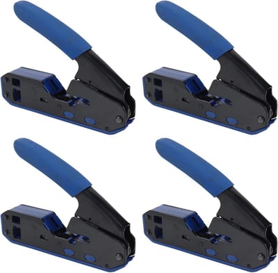 Krimpgereedschap Netwerk - Netwerktang Set - Kabel Installatie - Robuust Ontwerp - 4 Stuks - Zwart Blauw