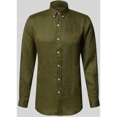 Slim fit vrijetijdsoverhemd van puur linnen