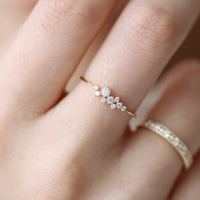 Huitan Eenvoudige Gouden Kleur Ring Voor Dames Stijlvolle Vrouwelijke CZ Sieraden Dagelijkse Accessoires Voor Meisjes Veel&Grootte Dropshipping 9&Gold-color