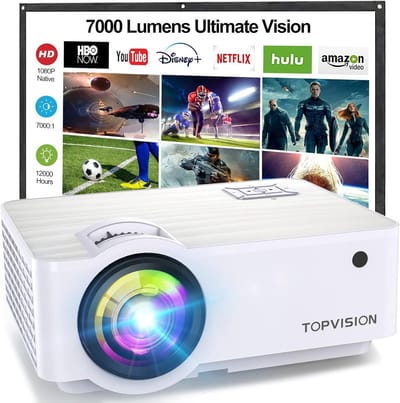 Mini Beamer voor Thuisbioscoop - 1080P HD Projector met 7000 Lumen en 300'' Scherm