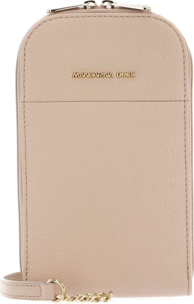 MANDARINA DUCK Leren Telefoontasje Schoudertas Mellow Leather Phone Crossbody Bag Lamb's Wool Beige