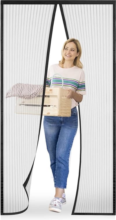 Magnetisch vliegengaas deur gordijn - muggennet deurgordijn - hal deuren terras - eenvoudig te installeren - afdichting - zwart - 95 x 205 cm