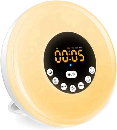 Wekker Lamp - Nachtlamp - Natuurlijk Ontwaken - Zonsopgang Simulatie - 18 cm - Wit