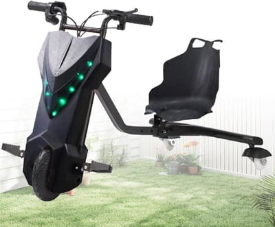 Drift Trike Kinderdrift Step,Step Voor Kinderen Vanaf 8 Jaar, Verstelbaar Design, Vergrote Voorwielen, Verstelbare Zitting, Achterwiel Met Verlichting, 6.5IN-E
