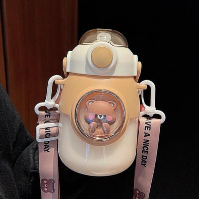 Schattige Kinderwaterflessen met Rietje Voor Meisjes Kinderen 820ml Grote Capaciteit Kawaii Cartoon Student School Reis Waterbeker 820ml