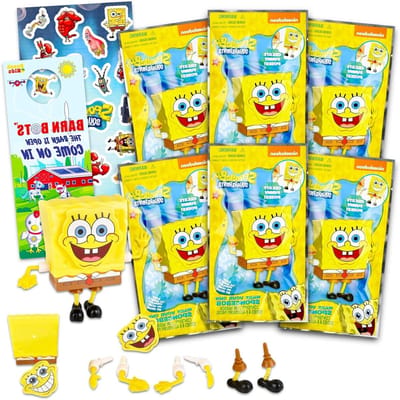 SpongeBob Activiteitenset - Knutselset Figuren - Feestelijke Creativiteit - Maak Je Eigen Figuren - 6 Figuren 8 Accessoires - Multicolor