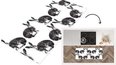 Keukenloper - Loper keuken - Vintage - Design - Konijn - Dieren - 120x50 cm - Keukenloper vinyl