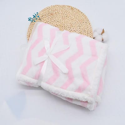 Babydeken Warm Fleece Thermisch Pasgeboren Zacht Kinderwagen Slaaphoes Baby Beddengoed Wikkeldoek Zacht Wasbaar Dikke Deken Dekbed (Pink,76x102cm) roze