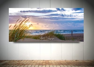 Foto op Canvas - Strand AlexF033 – Formaat 120 x 50cm - Wanddecoratie - Muurdecoratie woonkamer - Slaapkamer decoratie - Kamer accessoires - Schilderijen op canvas