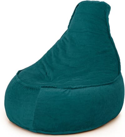 Drop & Sit Stoel Zitzak Ribstof - Zitzakfauteuil - Woonkamerzitzak – Emerald Green – 100 Liter – Voor Binnen