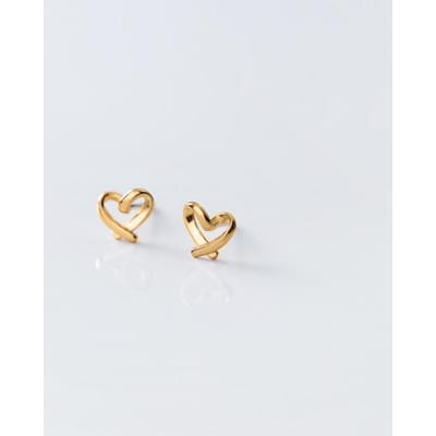 Petites boucles d'oreilles à tige en argent sterling 925 pour femmes, boucles d'oreilles perçantes en argent 925, boucles d'oreilles en forme de cœur en argent 925 or