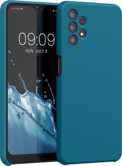 kwmobile telefoonhoesje geschikt voor Samsung Galaxy A32 5G - Hoesje met siliconen coating - Smartphone case in mat petrol