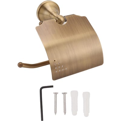 Toiletpapierhouder Wandmontage Koper Vintage Stijl Ruime Ruimte Krasbestendig voor Wasruimte beige