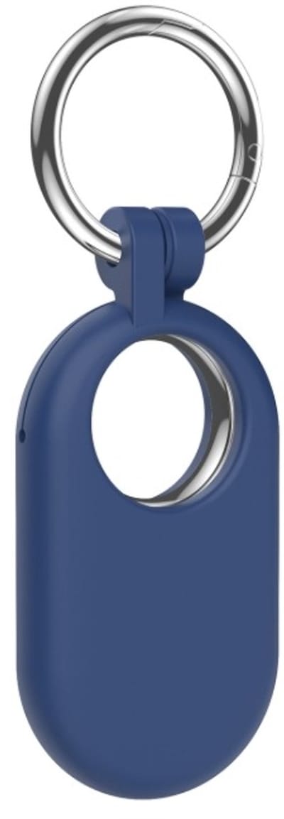 Hoesje geschikt voor Samsung SmartTag 2 - Tag sleutelhanger - Siliconen case - SmartTag protector - Hanger - Spullen kwijtraken - Blauw - Jonyx