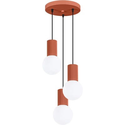 Sollux Lighting Hanglamp Halo - G9 - rode oker - aluminium/glas - 25x25x125cm