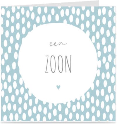 EEN ZOON | kaart / wenskaart met envelop | voor geboorte jongen / zoontje