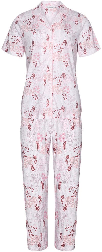 Pastunette Pyjama Coral Breeze - Katoen - Doorknoop - Wit - Maat 48