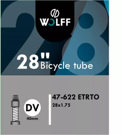 WOLFF Binnenband 28x1.75 - ETRTO 47/622 - Dunlop ventiel 40mm - Geschikt voor stadsfietsen