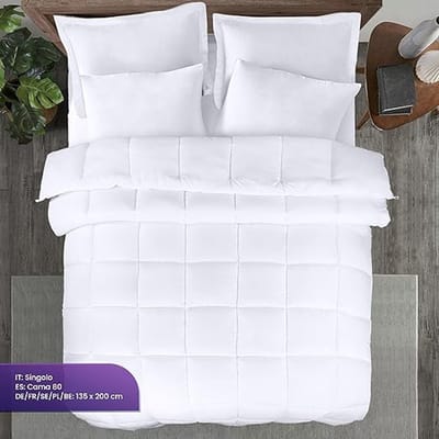 dekbed 10,5 tog met hoeklabs - pluche gesiliconiseerd fiberfill, doos gestikt dons alternatief dekbed (135x200 cm, Wit)