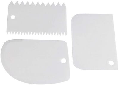 Dailygoods- Cake Schraper Set - 3 Stuks - Hoogwaardig Materiaal - Deegspatel - Keukenschraper - Fondant Decoreren - Herbruikbaar, Antistick - Deegschraper