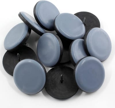Meubelschuifregelaars - Stoelpootbeschermers - Vloeren Beschermen - Nagel-op Ontwerp - 12 Stuks 38mm - Grijs Zwart