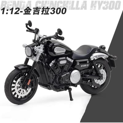 1:12 Benda Chinchilla Hy300 Diecast Motorfiets Model Speelgoed Replica Met Geluid & Licht Verjaardagscadeau Kerstcadeau Collectie Fiets gray
