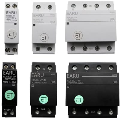 Slimme Stroomschakelaar - Wifi Relais - Huis Automatisering - Spraakbesturing Compatibel - 3 Fase 63A - Wit