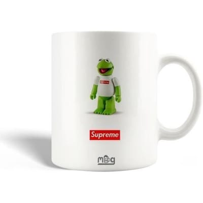 Mug en Céramique - Supreme - Kermit la Grenouille - 30cl - Blanc - Compatible Lave-Vaisselle