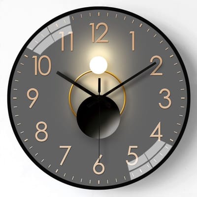 Wandklok - Stille Metaalen Wandklok voor Kantoor en Woonkamer - Non Ticking Mechanisme - 30 cm - 1 stuk - Type 2