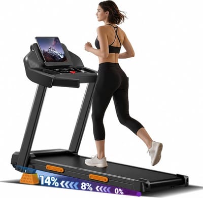 Opvouwbare loopband - Thuis fitnessapparaat - Cardio training thuis - 14% helling instelbaar - Tot 180 kg - Zwart