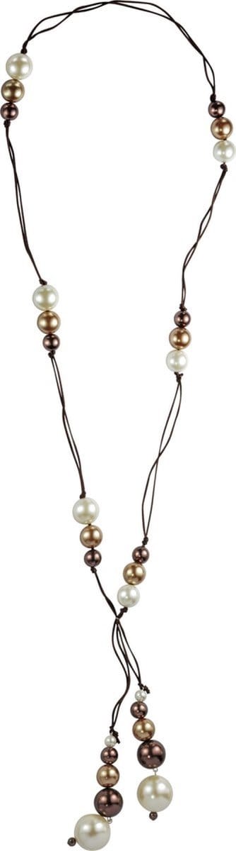 Behave - Lange ketting met parels in verschillende grootte - 88 cm - Elegante mode sieraden