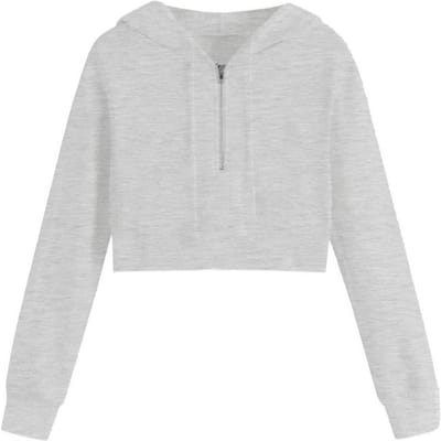 Miso Effen cropped hoodie voor dames (Grijs)