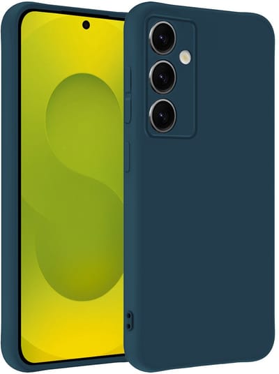 Hoesje - Geschikt voor Samsung Galaxy S25 FE - Sterk & Shockproof - Hoes Cover - Siliconen Case - Telefoonhoesjes - Donkerblauw