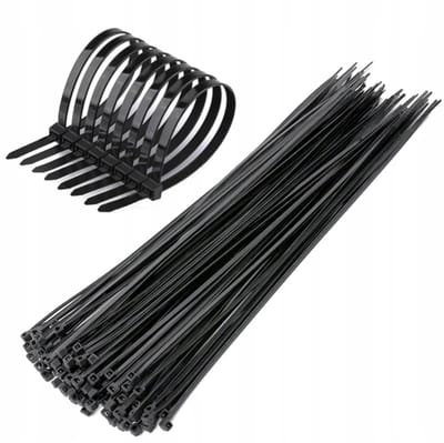100x zwarte kabelbinders 3,6x300 mm - sterke plastic kabelbinders