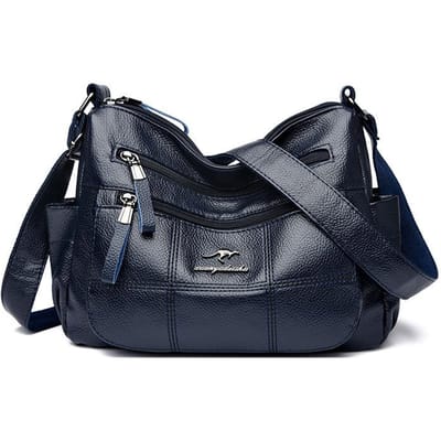 High-end Zachte Leren Dames Tas Nieuwe Eenvoudige Crossbody Tas voor Moeders van Middelbare Leeftijd Pendelen Meerlaags Grote Capaciteit Schoudertas gray