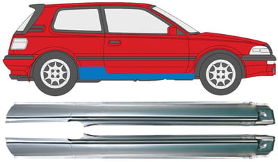 Volledige dorpel voor Toyota Corolla 1987-1994 / Links + Rechts / Set