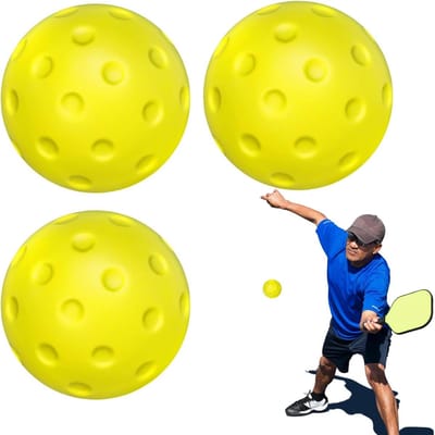 Pickleball Ballen - Schuimballen Oefenballen - Sport Training - Minimaal Geluid - 3 Stuks - Geel