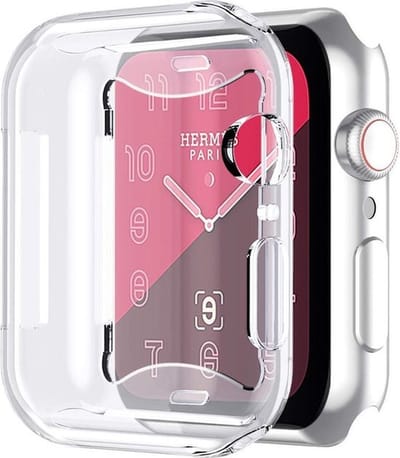 DrPhone FC20 TPU V2 360 Graden Case Cover - Geschikt voor Apple Watch Series 7/8/9 (41MM) - Transparant