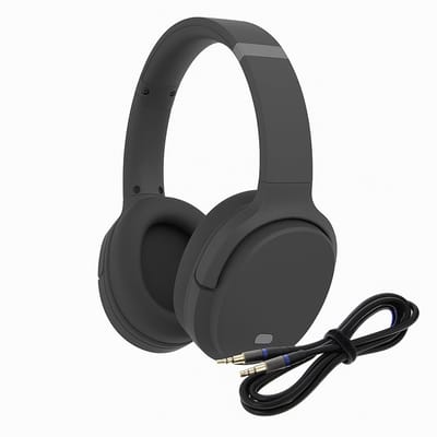 Denver - 2 in 1 - Bluetooth Draadloze & Bedraad Koptelefoon - Inclusief AUX Kabel - Active Noise Canceling - Draadloos of met draad - Handsfree Bellen - Zwart