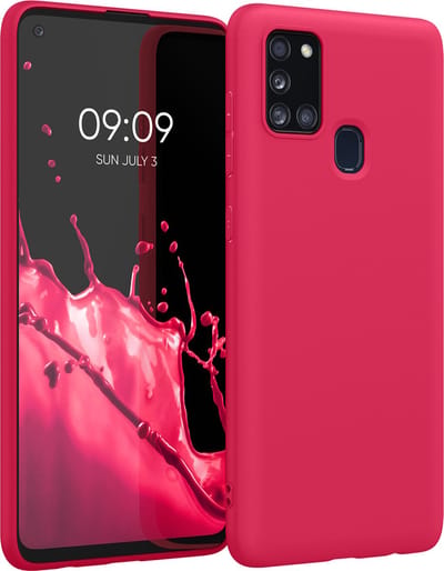 kwmobile telefoonhoesje geschikt voor Samsung Galaxy A21s - Hoesje voor smartphone - Back cover in neon roze