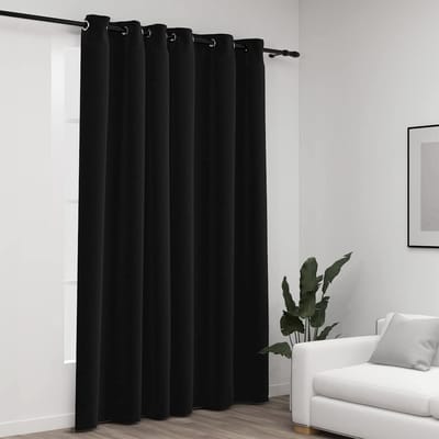 vidaXL - Gordijn - linnen-look - verduisterend - met - ogen - 290x245 - cm - antraciet