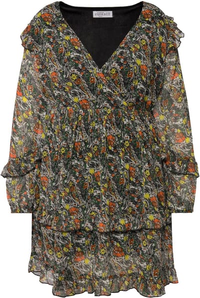 Studio Untold - Dames - Chiffon mini-jurk - Grasgroen - Maat 50+