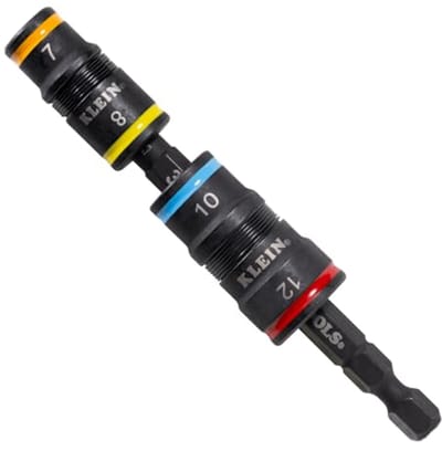 4-in-1 metrische impactdopset met 2 klapdoppen en 4 zeskantmaten - 7 mm, 8 mm, 10 mm, 12 mm