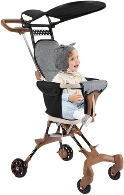 Reisbuggy - Kinderwagen Lichtgewicht - Reizen met Kinderen - Compact Opvouwbaar - 50 x 44 x 18 cm - Khaki