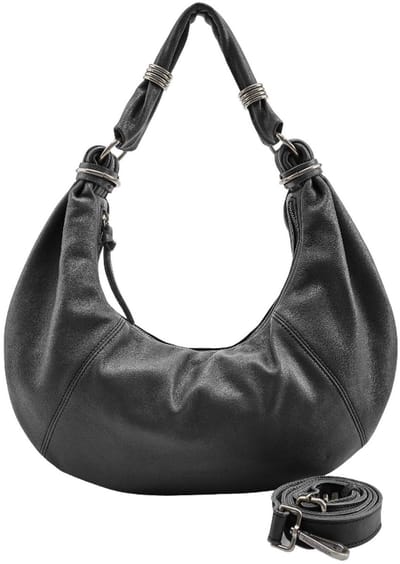 FREDsBRUDER Leren schoudertas Always With You Hobo Black zwart