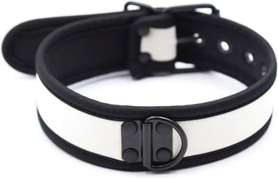 Banoch - Lindo Collar Blanco Neoprene - halsband wit neopreen - puppy play