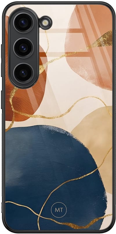Hoesje geschikt voor Samsung Galaxy S23 - Abstract harmony - Hard Case Zwart Back Cover - Print - Multi - Mooie Telefoonhoesjes