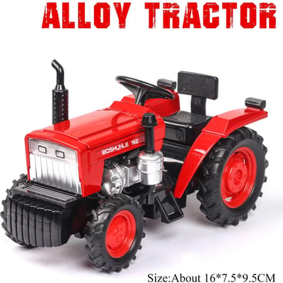 1:32 Landbouwtrekker Legering Model Speelgoed Diecast Auto Voorwielbesturing Rubberen Banden Miniatuur Voertuigen Kinder Puzzelspeelgoed