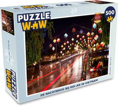 Puzzel De nachtbrug bij Hoi An in Vietnam - Legpuzzel - Puzzel 500 stukjes